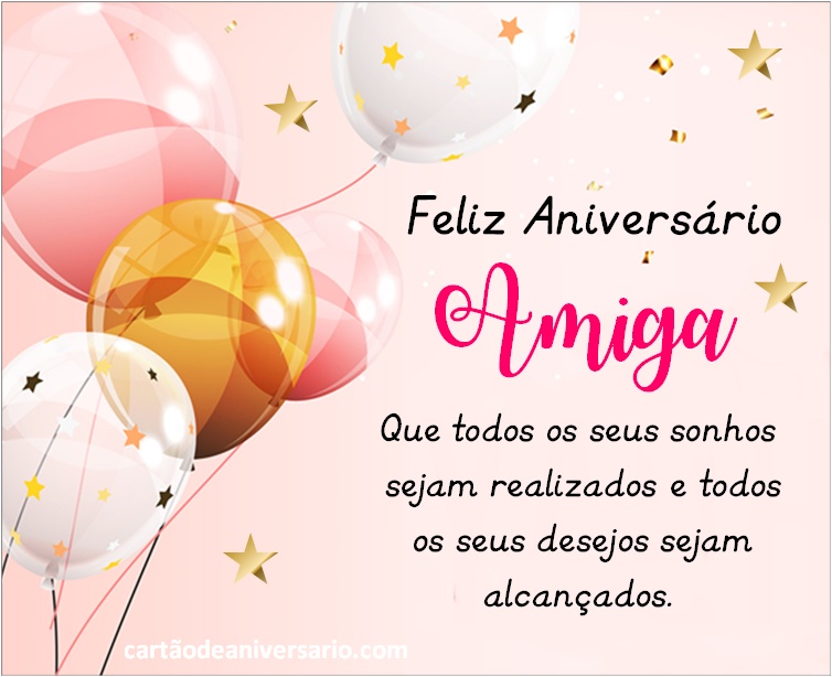 Cartão de Aniversário para Amiga cartão de aniversário